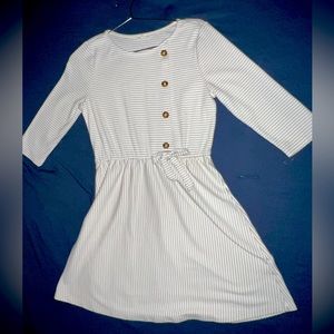 Button up white and brown dress